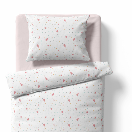 Dětské povlečení – Srdíčka – bílá