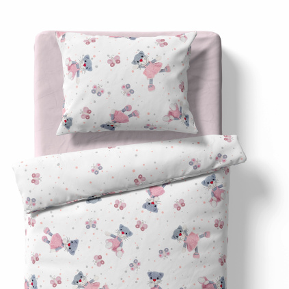 Dětské povlečení do postýlky – Kočička Jůlinka – bílá