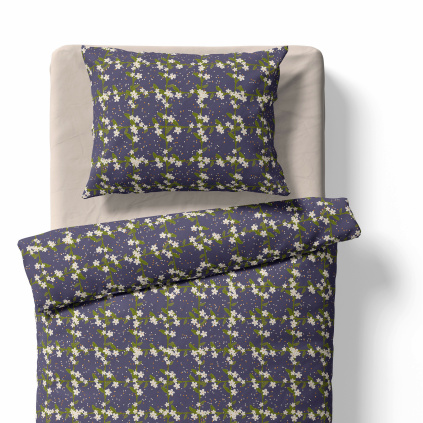 Bedding for adults – Flowers squares – blueberry