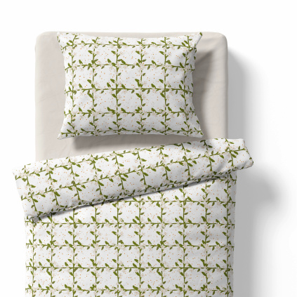 Extended bedding – Flowers squares – white