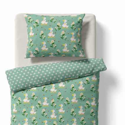 Children's bedding - Ducks - mint
