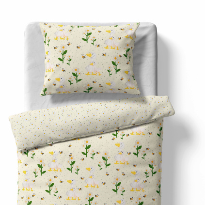 Baby bedding for the crib – Ducks – yellow