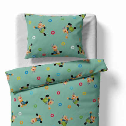 Dětské povlečení do postýlky – Klauni – mint