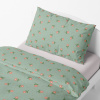 Adult bedding – extended – Flowers and leaves – mint