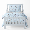 Baby bedding for the crib – Panda rattle – light blue