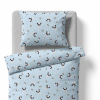 Baby bedding for the crib – Panda rattle – light blue
