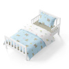 Baby crib bedding – Elephants – light blue