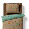 Children's bedding - Oaks - desert/mint