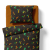 Bedding for adults and children - extended - Oak leaves - black