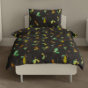 Bedding for adults and children - extended - Oak leaves - black