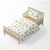 Baby crib bedding – Oak leaves – white