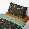 Bedding for adults – Oak leaves – black/mint