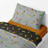Bedding for adults – Oak leaves – grey/black