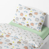Children's bedding - Hedgehog and snail - white