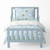 Baby crib bedding – Hedgehog and snail – light blue/white