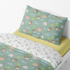 Dětské povlečení – Ježek a šnek – mint/bílá
