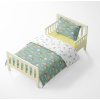 Baby crib bedding – Hedgehog and snail – mint/white