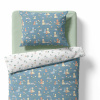 Children's bedding - Cats - dark blue/white