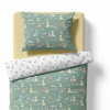 Children's bedding - Cats - mint/white