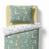 Baby bedding for the crib – Cats – mint/white