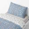 Children's bedding - Teddy bear and turtle - dark blue/white