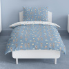 Children's bedding - Teddy bear and turtle - dark blue/white