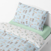 Children's bedding - Teddy bear and turtle - light blue/white