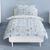Children's bedding - Teddy bear and turtle - light blue/white