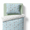 Children's bedding - Teddy bear and turtle - light blue/white