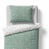 Children's bedding - Teddy bear and turtle - mint/white