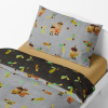 Children's bedding - Oaks - grey/black