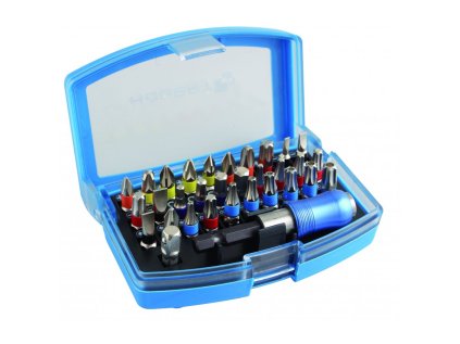 Sada 32-dielnych skrutkovacích bitov, oceľ S2