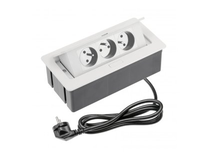 Zásuvka výklopná SOFT 3x230V biela