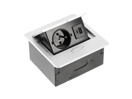 Zásuvka AVARO 1x230V 2xUSB A+C  hlinník