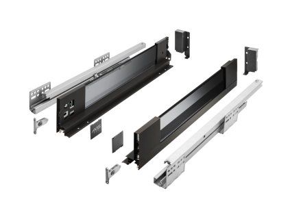 Výsuv AXISPRO sklené bočnice 500 A čierny