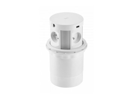 Zásuvká COMFORT 4x230V 2xUSB 2xRJ45 120mm biela