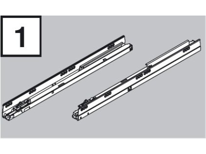 Korpusné lišty 578.5501B BM 550mm 30kg