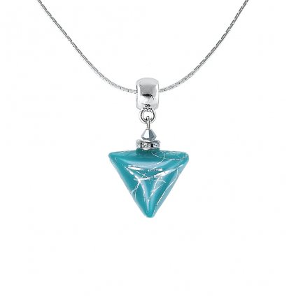 Turquoise Triangle nyakék színtiszta ezüsttel a Lampglas gyöngyben