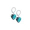 Kolczyki Turquoise Heart z czystym srebrem w perłach Lampglas