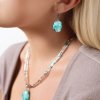 Oryginalne kolczyki Turquoise Lace z czystym srebrem w perłach Lampglas