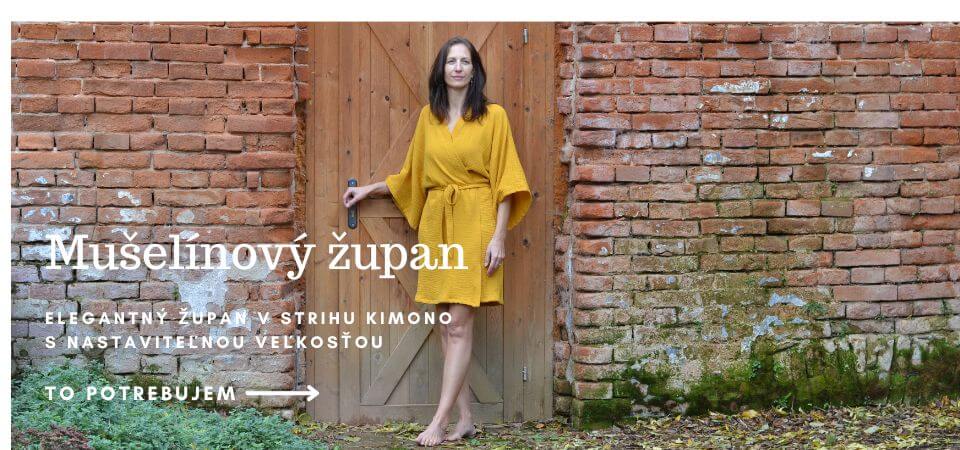 Mušelínový župan kimono