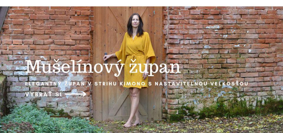 Mušelínový župan kimono