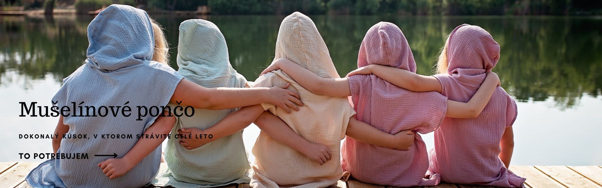 Mušelínové plážové pončo pre deti, ženy aj mužov, pre celú rodinu