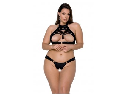 malwia set with open bra black 4xl 5xl passion 13278 4543be48