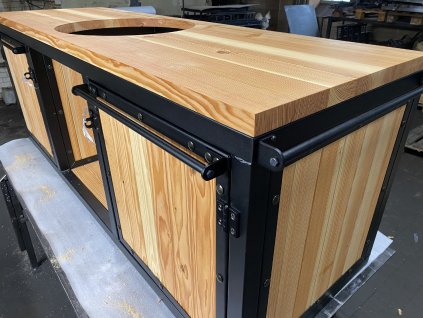 3 sekční venkovní zahradní kuchyň douglas s dvířky