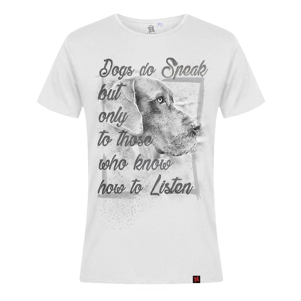 Tričko pánské - Dogs do speak (Velikost XS, Barva bílá)