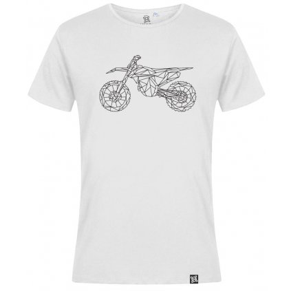 Tričko pánské - Lined MX bike (Velikost XS, Barva bílá)