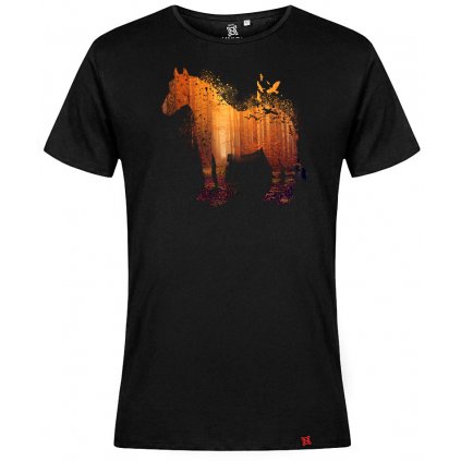 Tričko pánské - Farm pack - Kůň / Chladnokrevník (Velikost XS, Barva bílá)