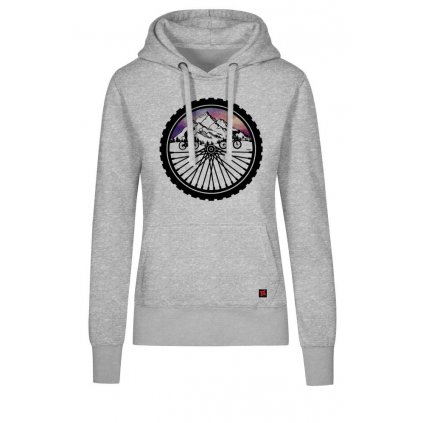 Bike wheel mikina x o hoody damska sedy melir