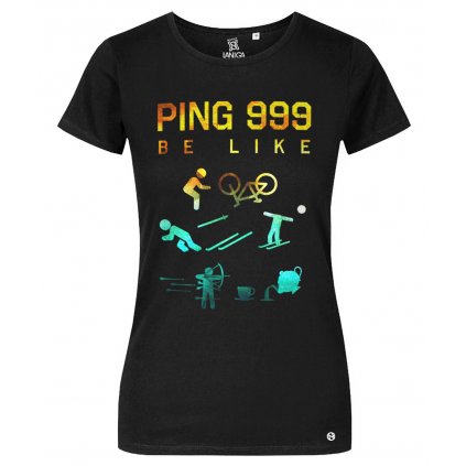 PING 999 tricko damske cerne